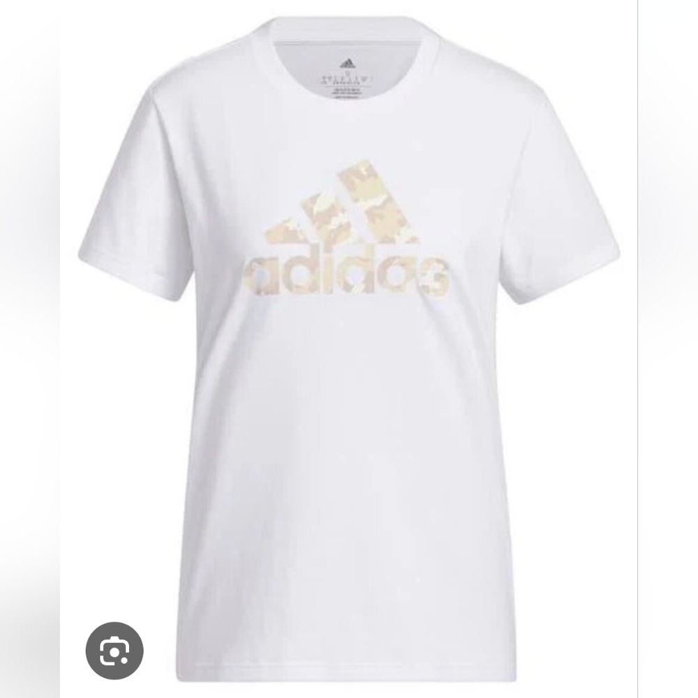 Adidas Cream T-Shirt with Camouflage Design